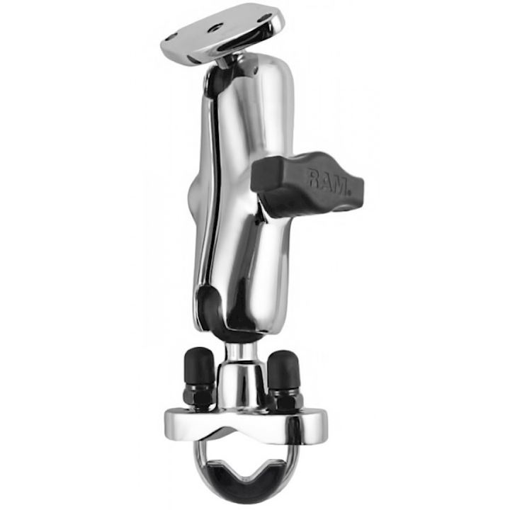 Chrome Handlebar Rail Mount with Stainless Steel U-Bolt Base